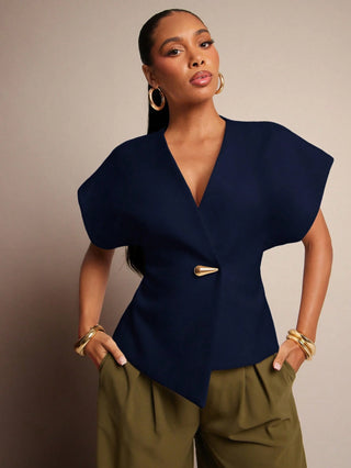 Single Button Waistcoat Top