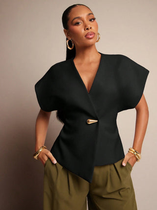 Single Button Waistcoat Top