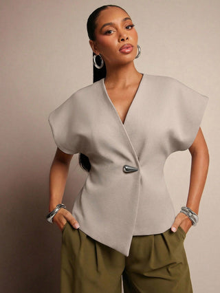 Single Button Waistcoat Top
