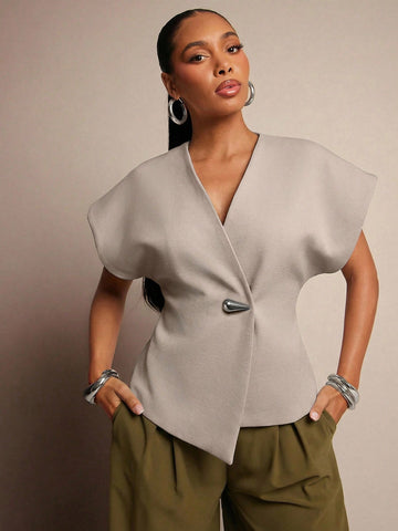 Single Button Waistcoat Top