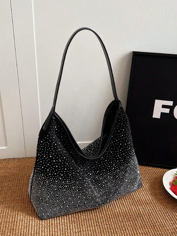 Waterproof,New Glitter Bling, Sequin, Luxury, Shiny Rhinestone Decor Hobo Bag