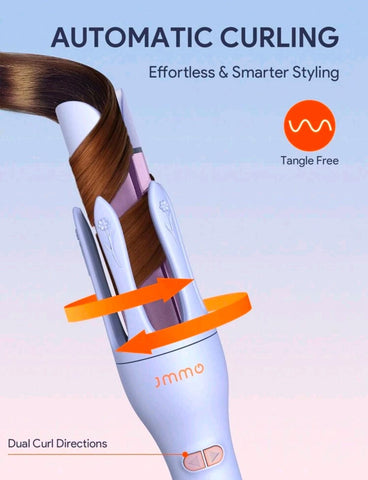 JMMO Rotating Curling Iron,2-IN-1 Automatic Hair Curler,Hair Curler Automatic Rotating With 360° Rotation Of Power Cord,One-Button Power On And Off