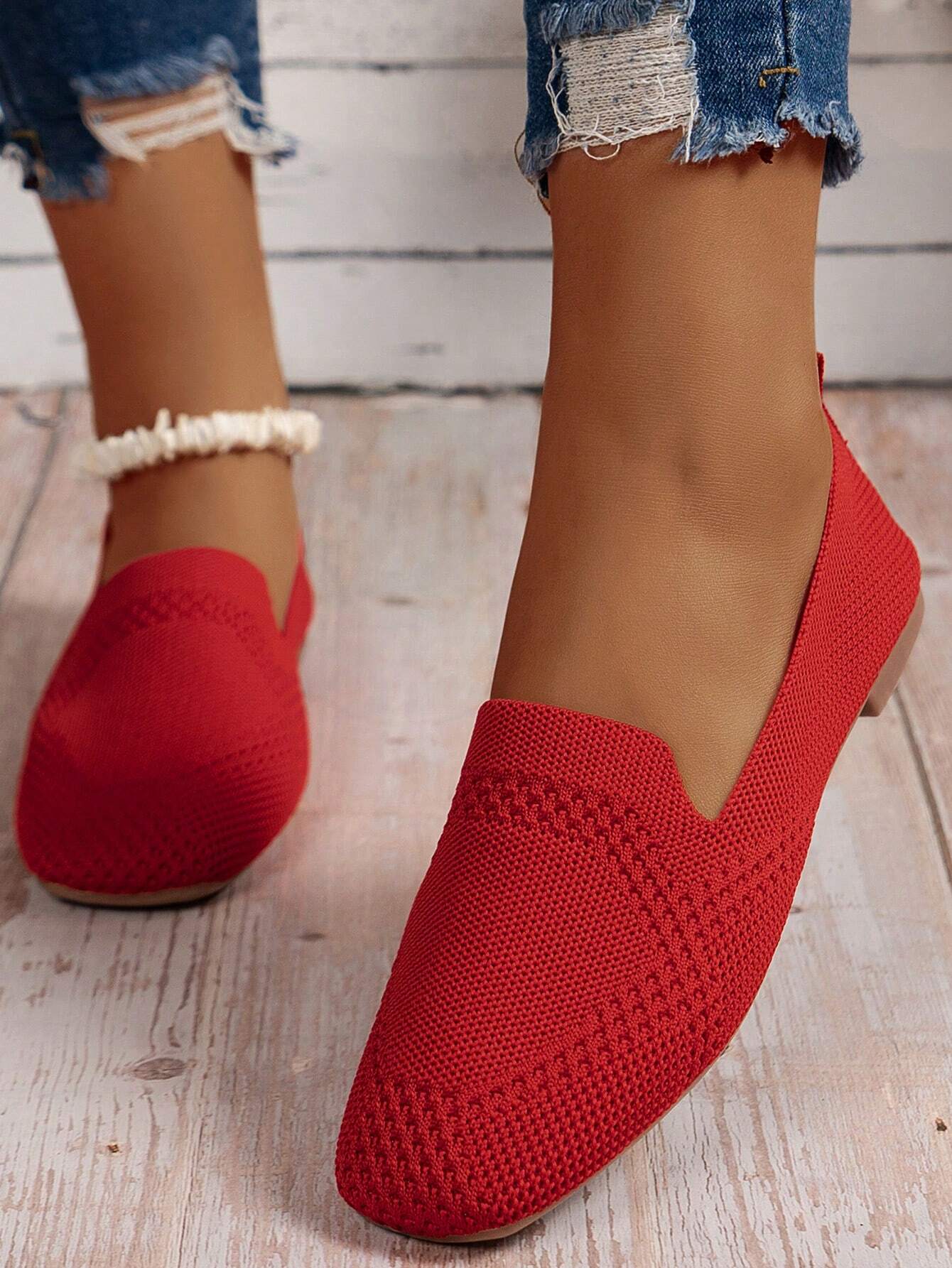 Women Minimalist Square Toe Flats