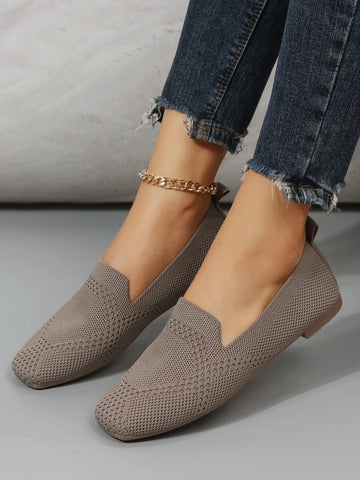 Women Minimalist Square Toe Flats