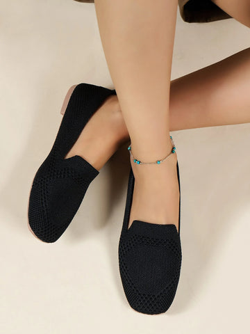 Women Minimalist Square Toe Flats