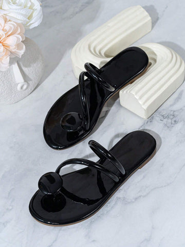 Women Toe Ring Design Slingback Thong Sandals