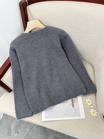 Women's Bow Decor Long Sleeve Loose Casual Top
