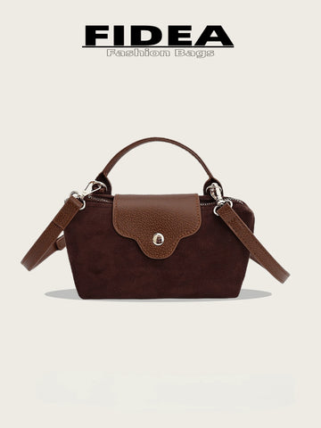 Fashionable Solid Color Minimalist PU Bucket Bag