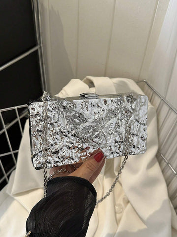 Women's Mini Acrylic Mirror Box-shaped Personality Clutch Bag