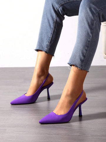 Women's Peep Toe High Heeled Pumps With Back Strap