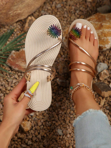 Women's Rhinestone Flat Sandals