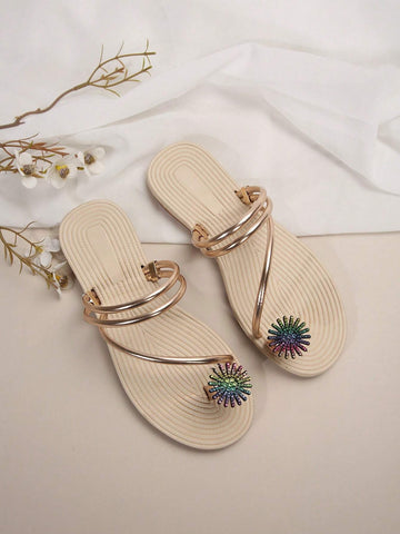 Women's Rhinestone Flat Sandals