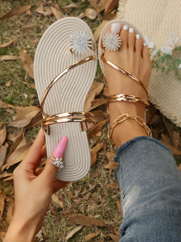 Women's Rhinestone Flat Sandals