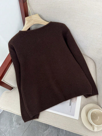 Women's Bow Decor Long Sleeve Loose Casual Top
