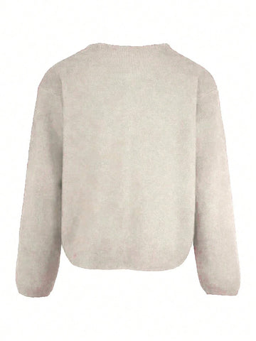 Women's Bow Decor Long Sleeve Loose Casual Top