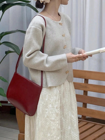 Women's Bow Decor Long Sleeve Loose Casual Top