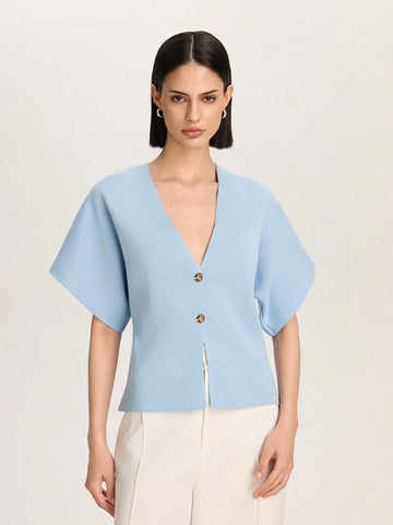 Women's Simple Solid Front Button Up Cardigan