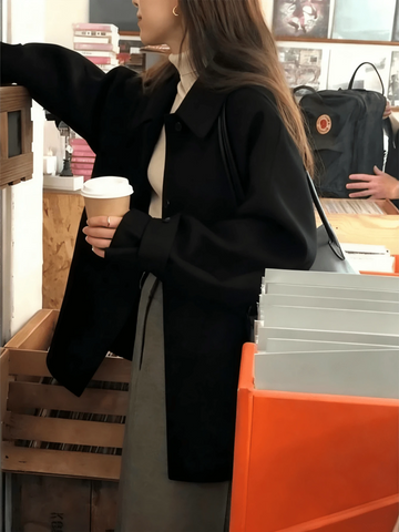 Women's Casual Wool Blend Coat