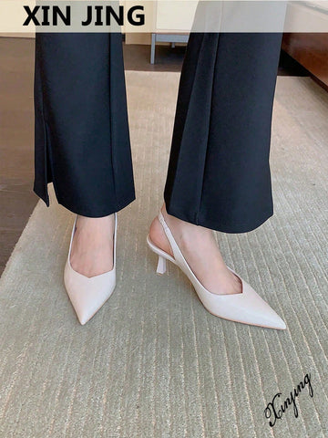 Women Point Toe Pyramid Heeled Pumps