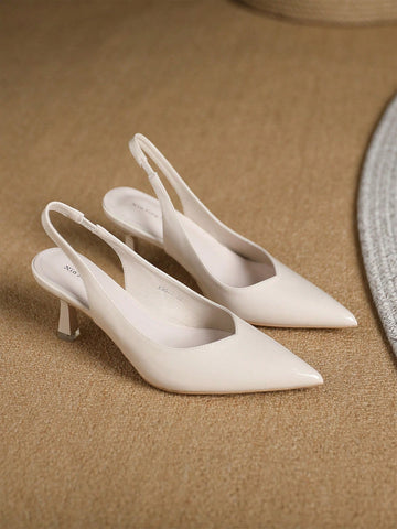 Women Point Toe Pyramid Heeled Pumps