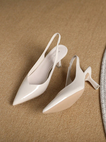 Women Point Toe Pyramid Heeled Pumps
