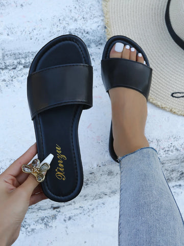 Rhinestone Embellished Luxury Pearl Decorated Slip-On Sandals