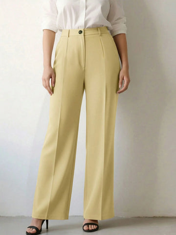 Women's High Waist Pleated Loose Fit Trousers
