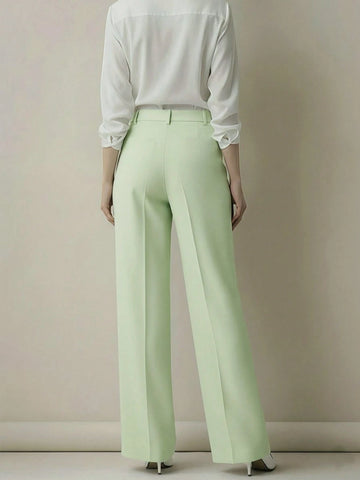 Women's High Waist Pleated Loose Fit Trousers