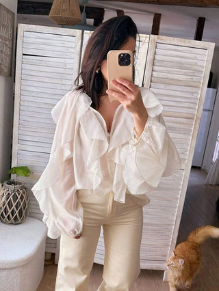 Beautiful ruffle hem blouse