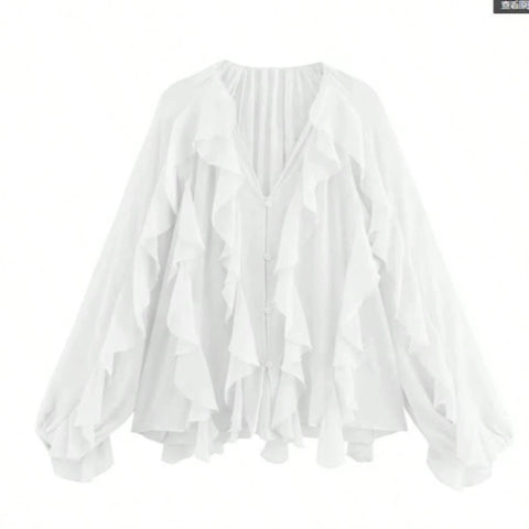 Beautiful ruffle hem blouse