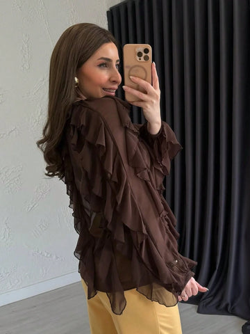 Beautiful ruffle hem blouse