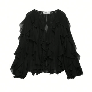 Beautiful ruffle hem blouse