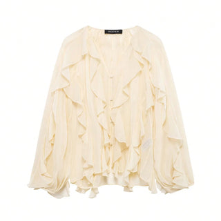 Beautiful ruffle hem blouse