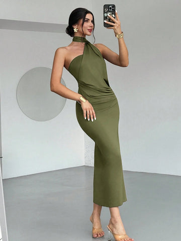 Asymmetrical Flare Sleeve Loose Dress
