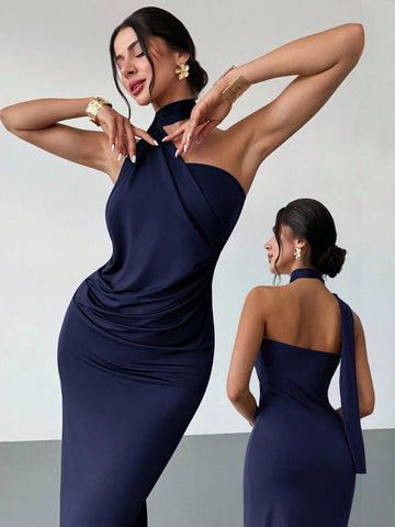 Asymmetrical Flare Sleeve Loose Dress