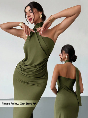 Asymmetrical Flare Sleeve Loose Dress