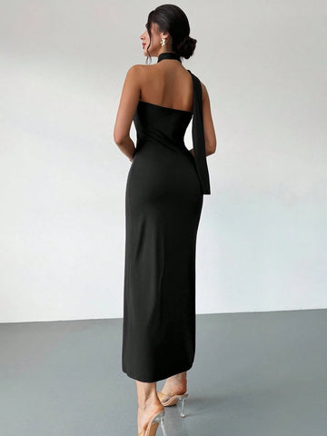 Asymmetrical Flare Sleeve Loose Dress