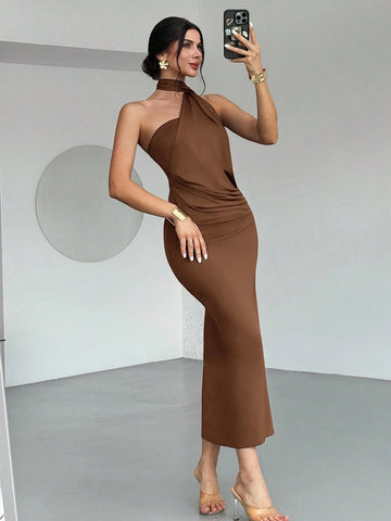 Asymmetrical Flare Sleeve Loose Dress