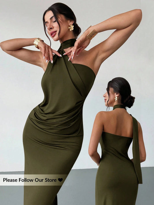 Asymmetrical Flare Sleeve Loose Dress