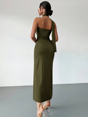Asymmetrical Flare Sleeve Loose Dress