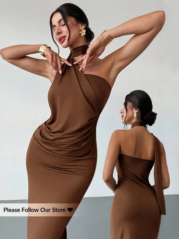Asymmetrical Flare Sleeve Loose Dress