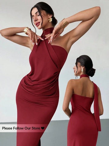 Asymmetrical Flare Sleeve Loose Dress