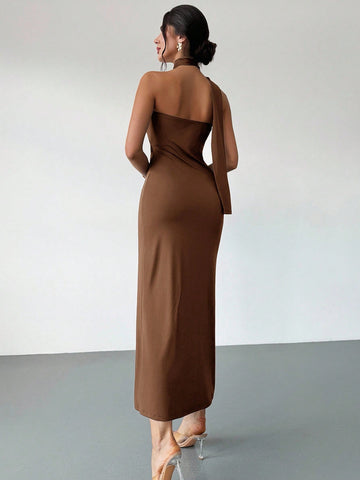 Asymmetrical Flare Sleeve Loose Dress