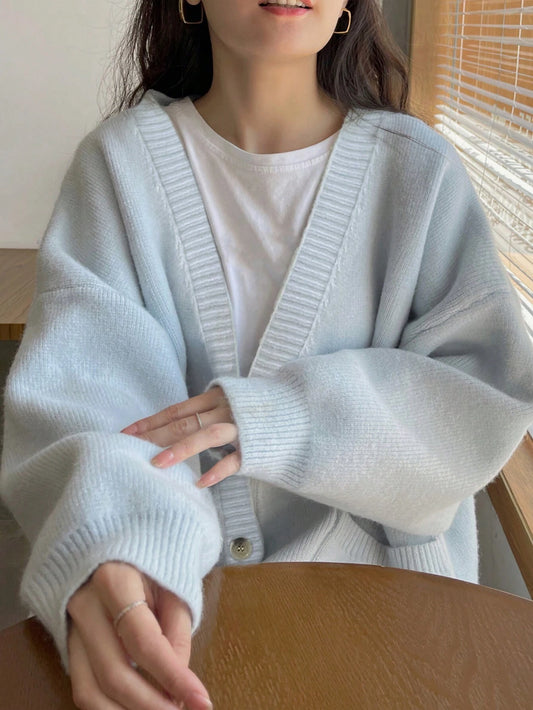Women's Solid Color Minimalist Casual Cardigan