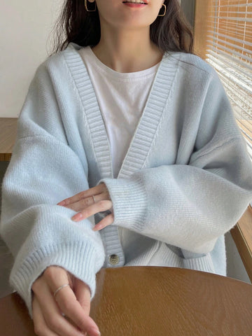 Women's Solid Color Minimalist Casual Cardigan