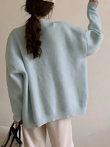Women's Solid Color Minimalist Casual Cardigan