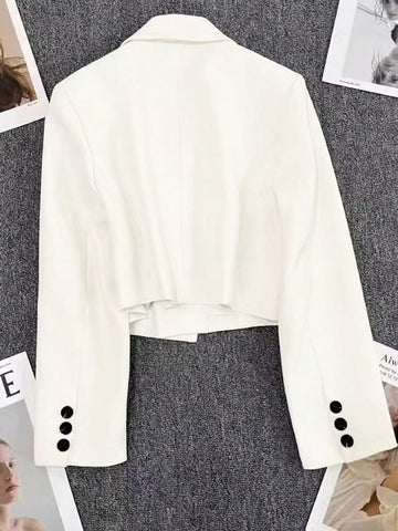 Notched Collar Long Sleeve Single-Button Casual Office Blazer