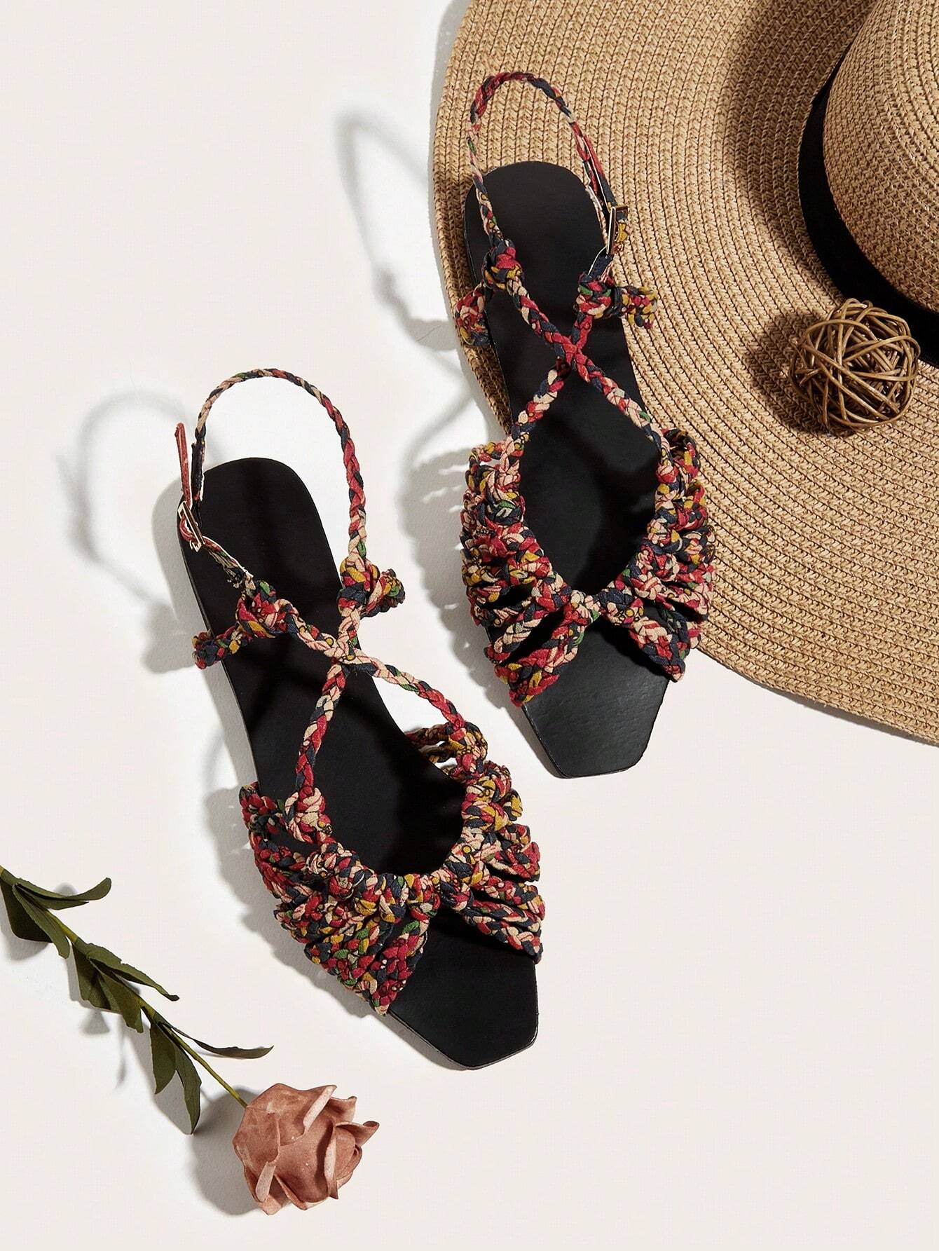 Woven Straps Women's Flat Sandals