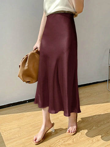 DAZY High Waist Solid A-line Skirt