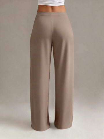 Women's Fashion High Waist Straight Leg Pants
